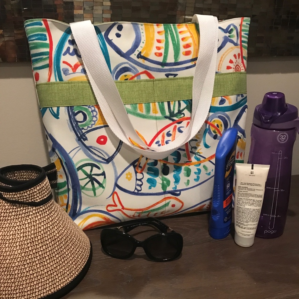 Fish  Tote Beach Bag/Beach Handbag/ Fish  print
